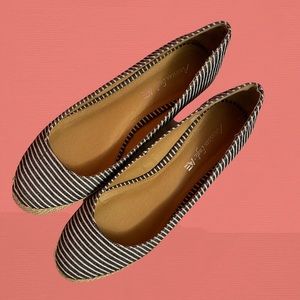 Blue and white striped wedges. American Eagle by Payless size 11.